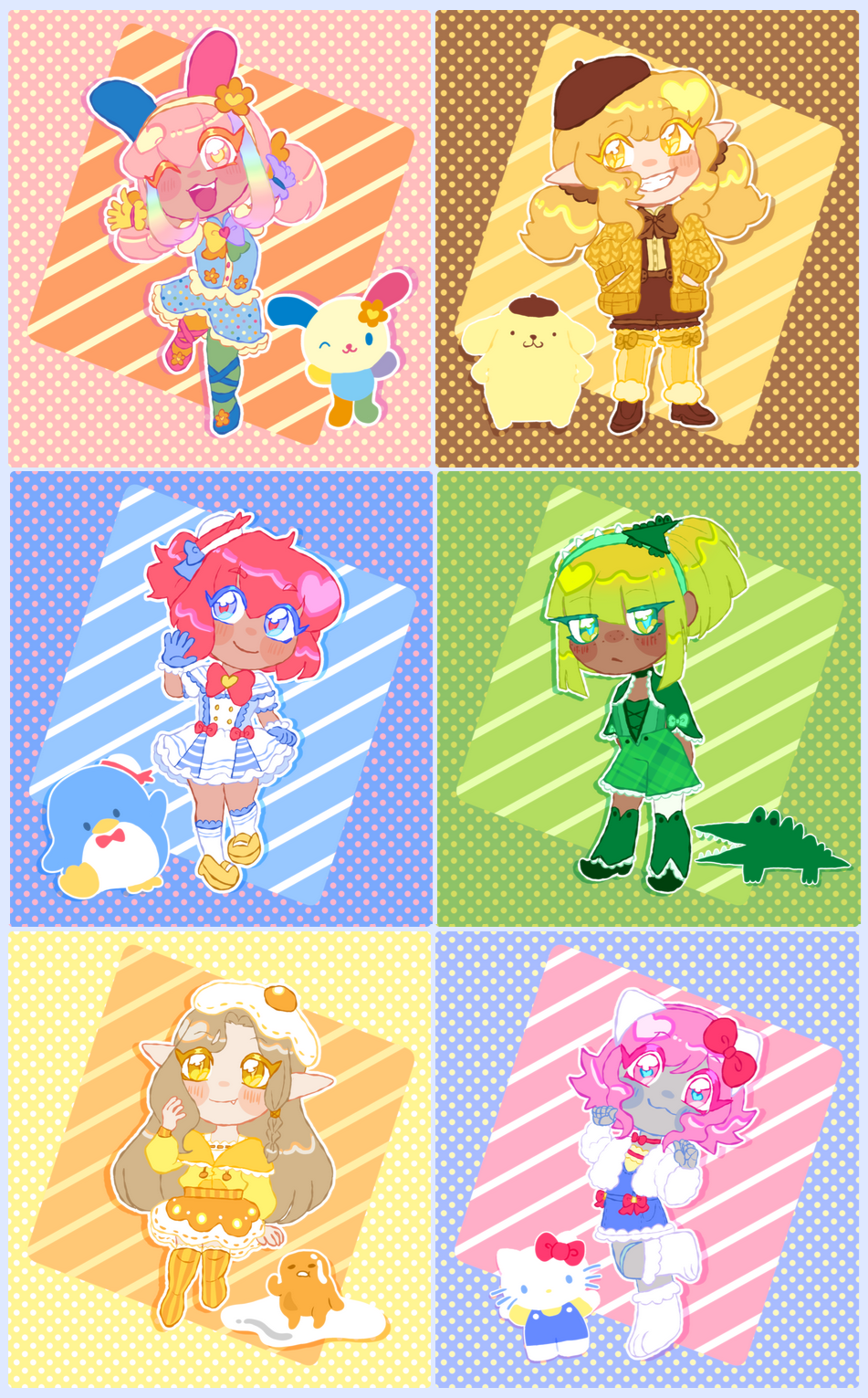 ocs dressed as sanrio characters